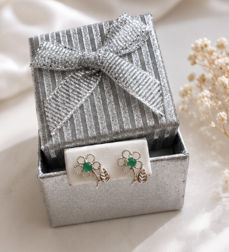 Pendientes Emerald Silver