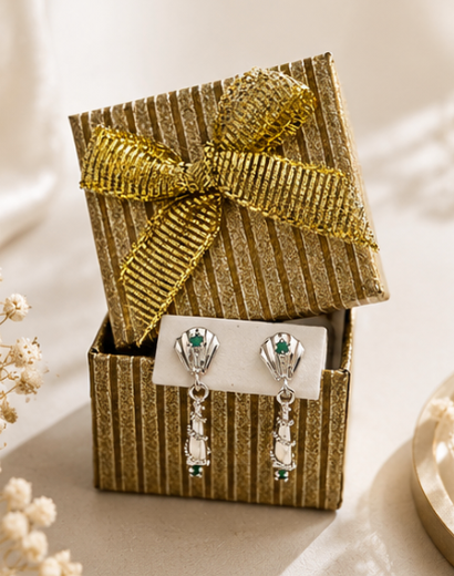 Pendientes Emerald Silver