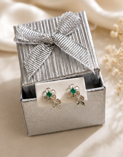 Pendientes Emerald Silver