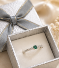 Anillo Esmeralda Brillo Clásico